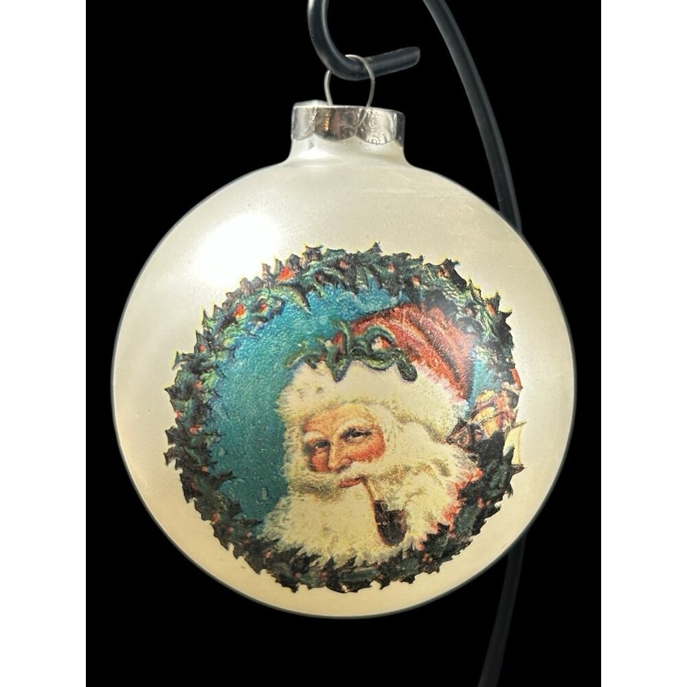 Essex Franke Blown Glass Old World Santa Merry Christmas Ornament 4" Boxed 1983